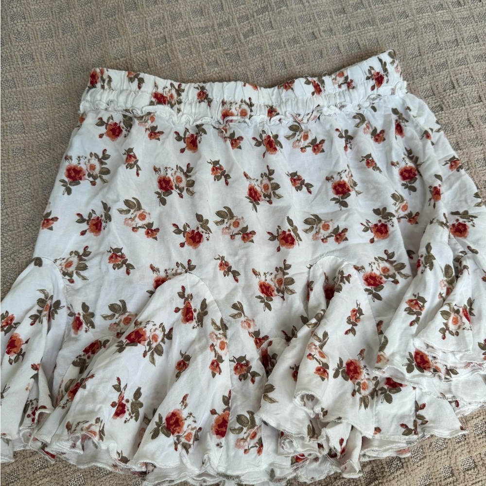 Forever 21 white floral skirt